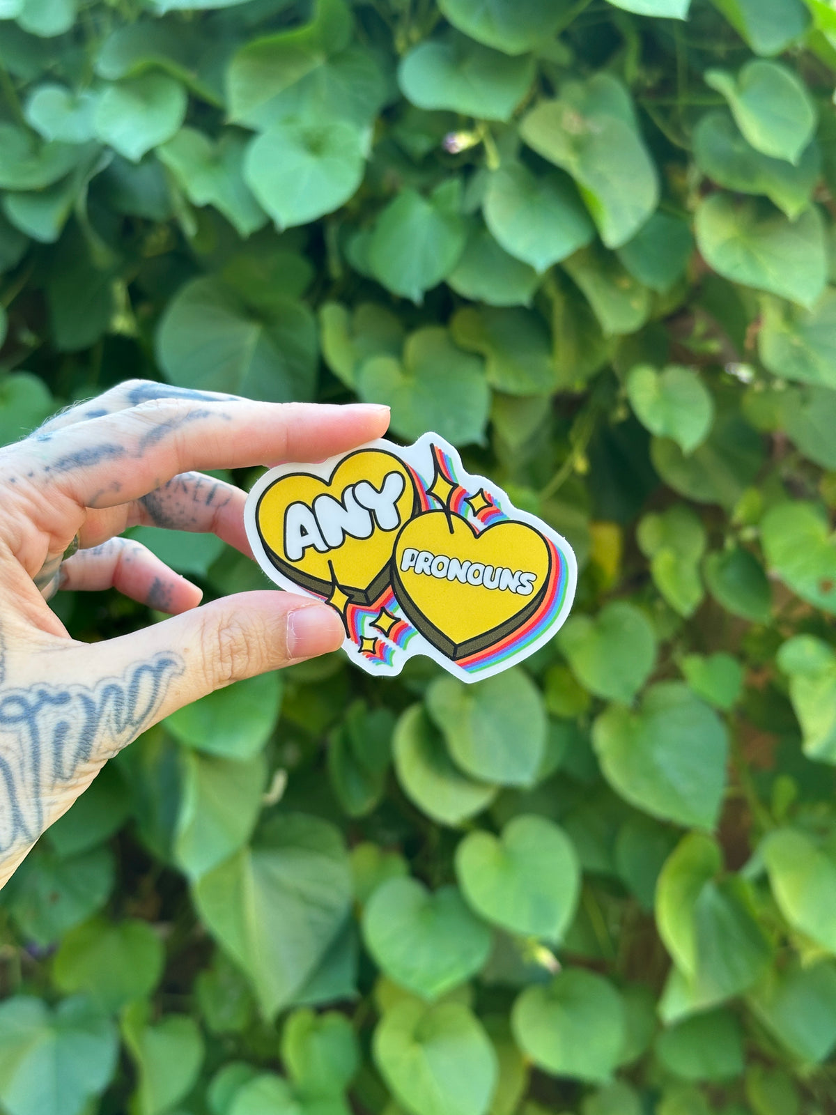 Any Pronouns Sparkle Hearts