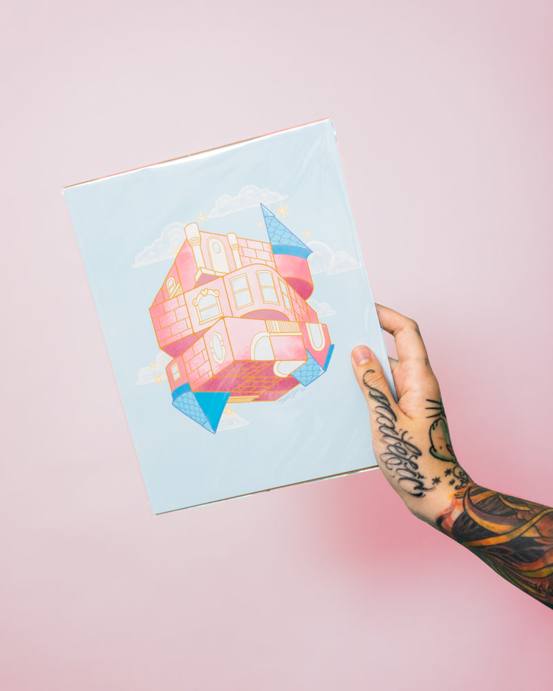 Barbie Dreamhouse in the Woods Art Print