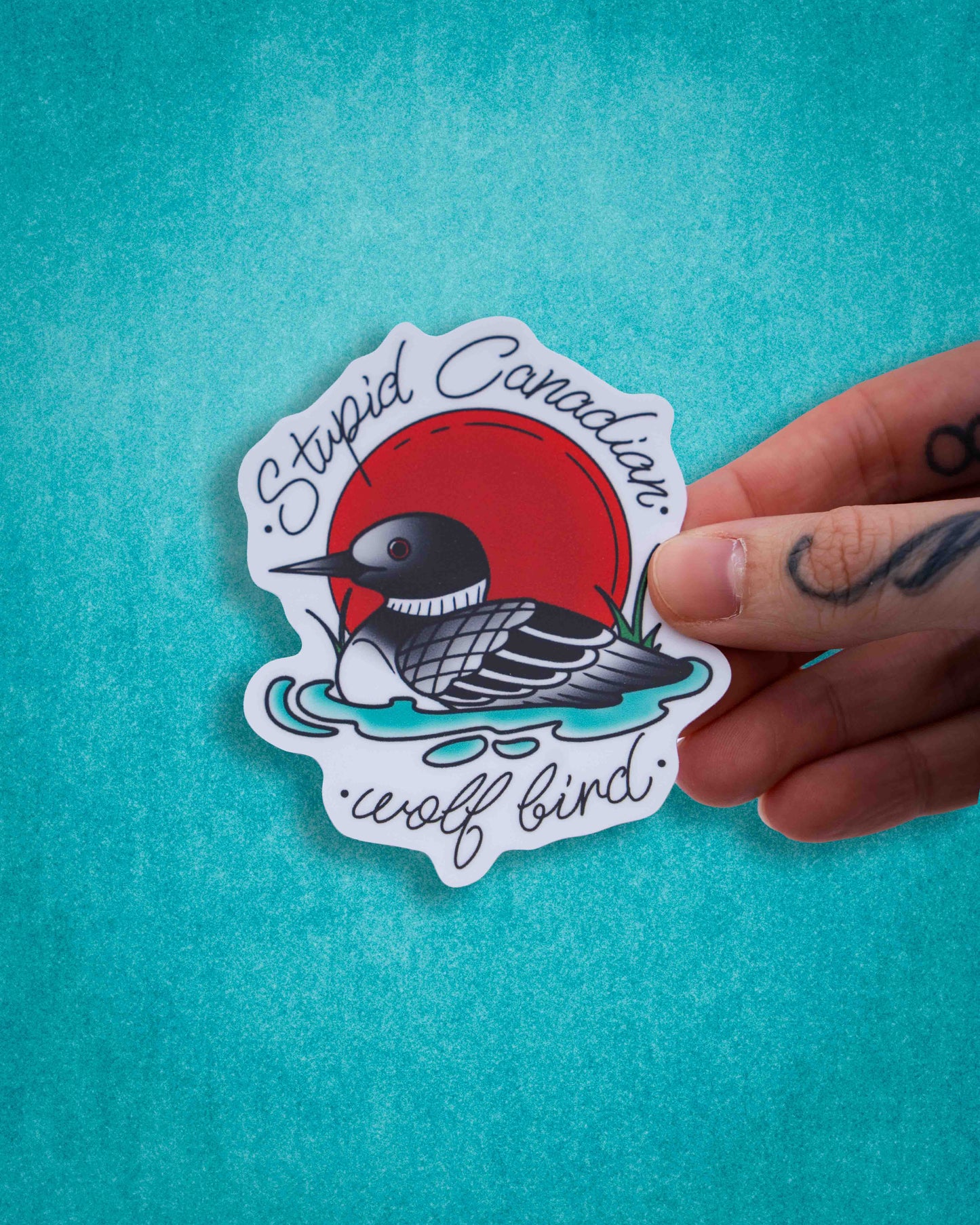 Heated Rivalry Stupid Canadian Wolf Bird Sticker