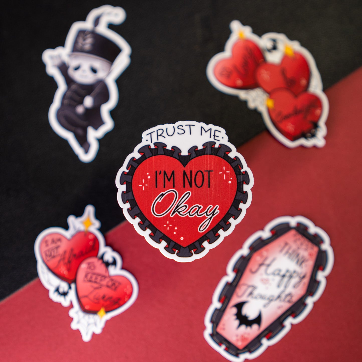 MCR I’m Not Okay Ruffle Heart Sticker