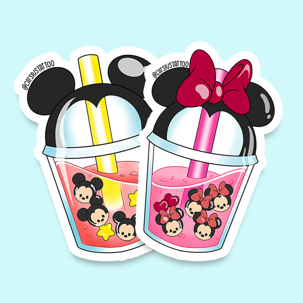 Mickey & Minnie Boba Sticker Pack