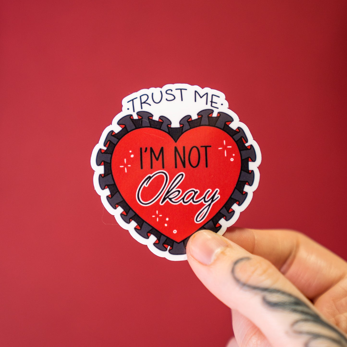 MCR I’m Not Okay Ruffle Heart Sticker