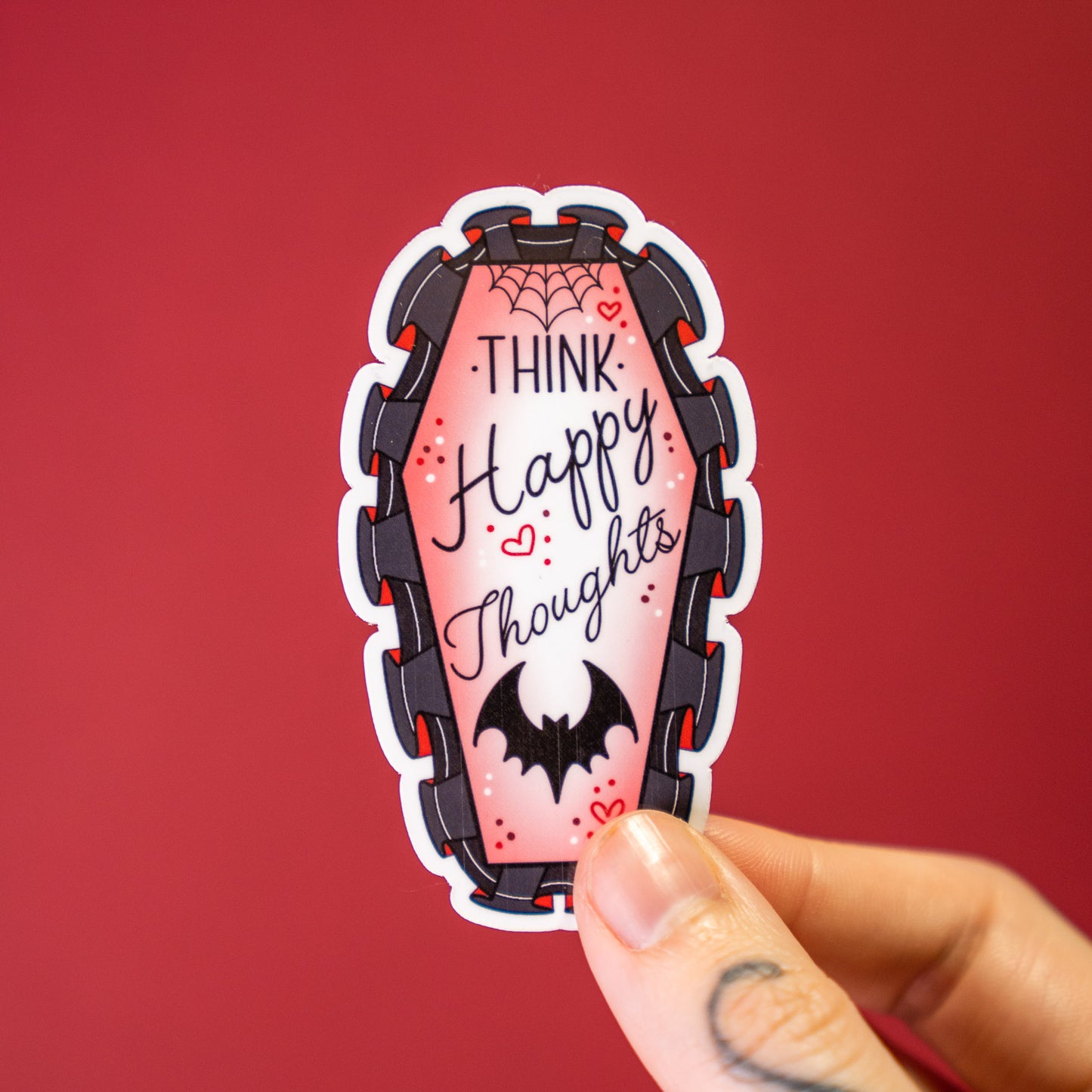 MCR Headfirst for Halos Happy Thoughts Ruffle Coffin Sticker