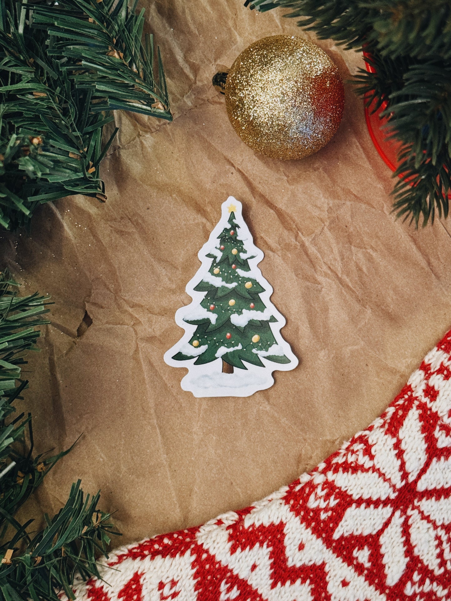 Snowy Christmas Tree Sticker