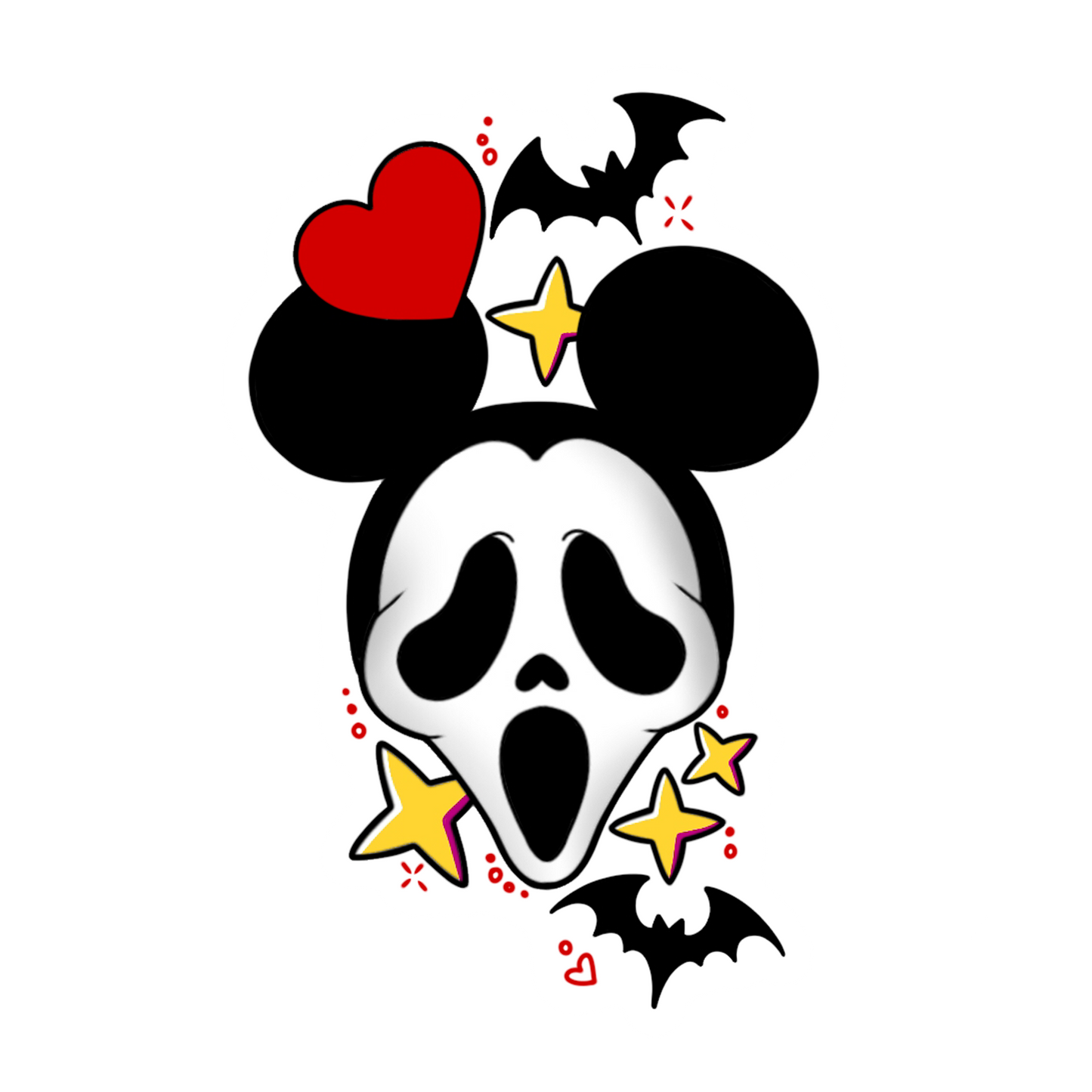 Mickey Ghost Face Sticker