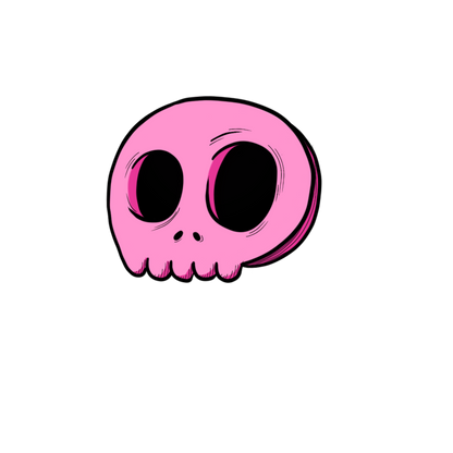 Pink Skull Sticker