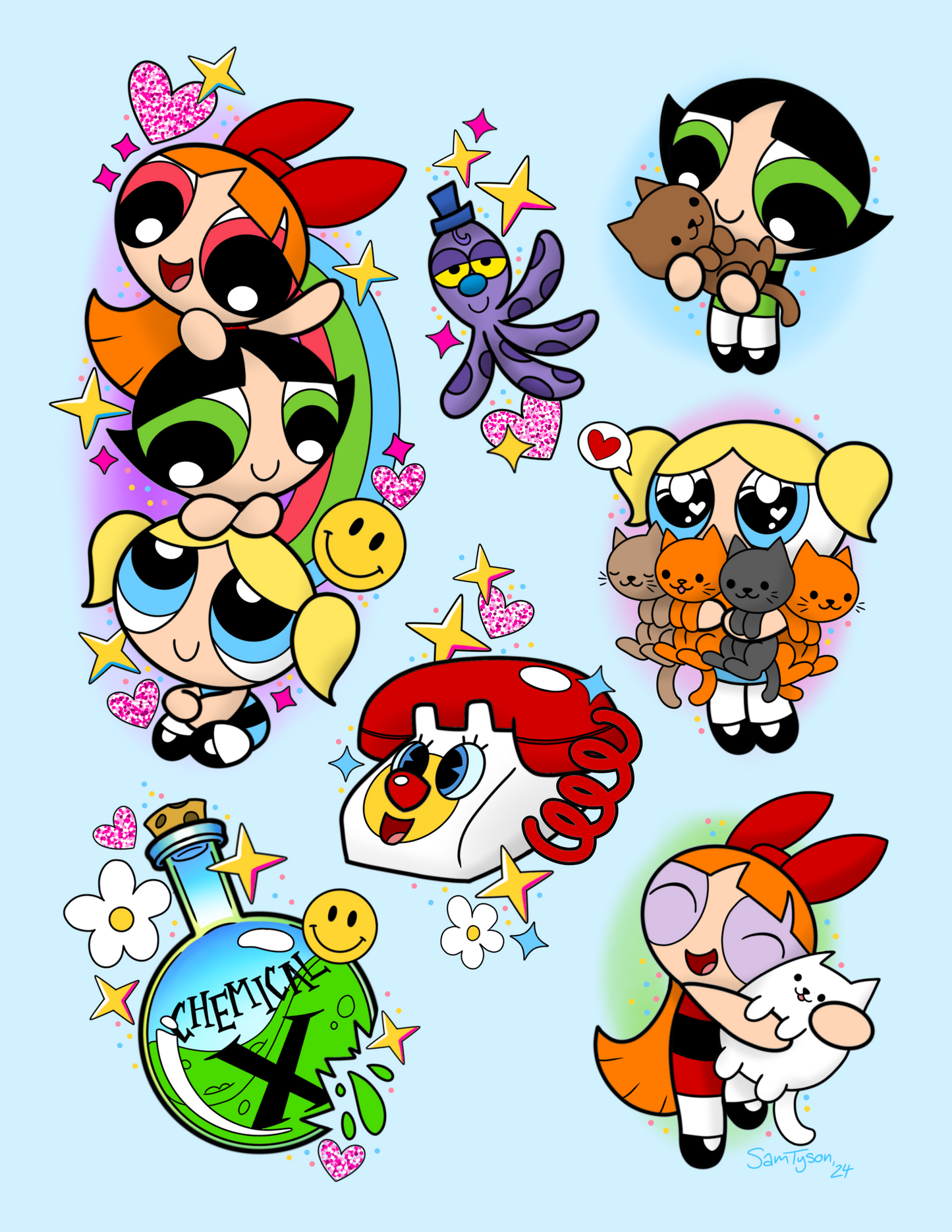 Powerpuff Flash Sheet Art Print