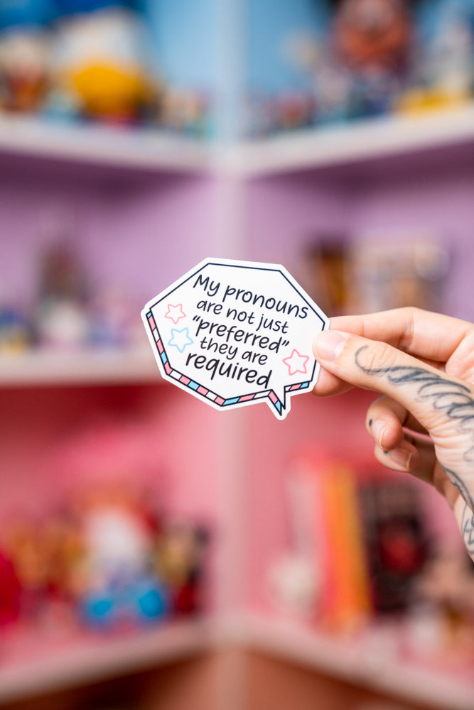 Preferred Pronouns Sticker – Silly Goose Studios