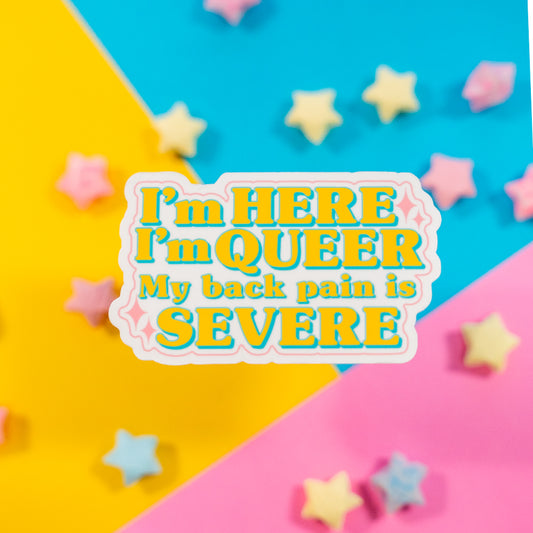 Queer Back Pain Sticker